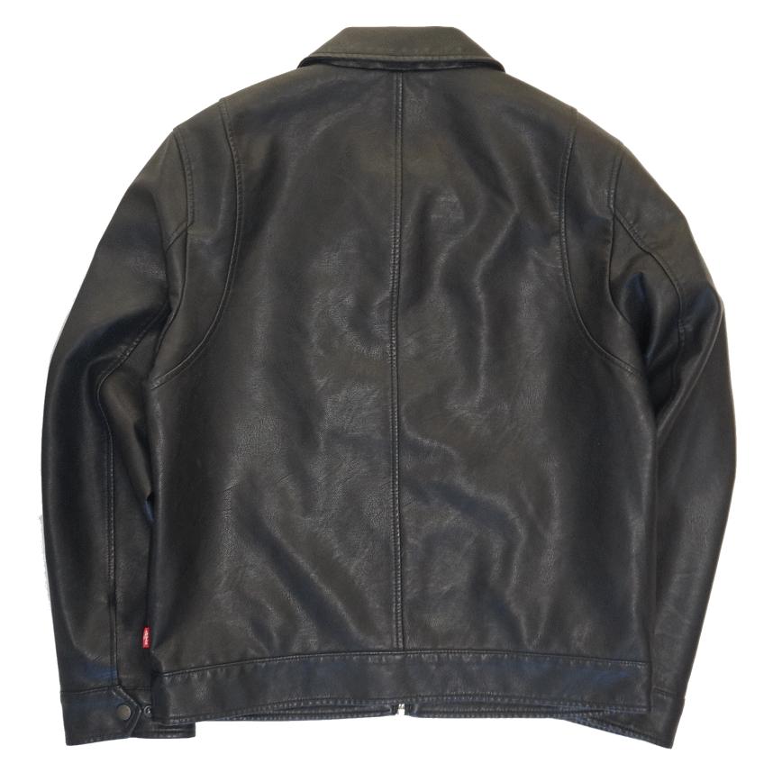【極美品・希少】Levi’s ブラック レザージャケット S PREMIUM BLACK FULLZIP SPORTS LEATHER JACKET | リーバイス(Levi's