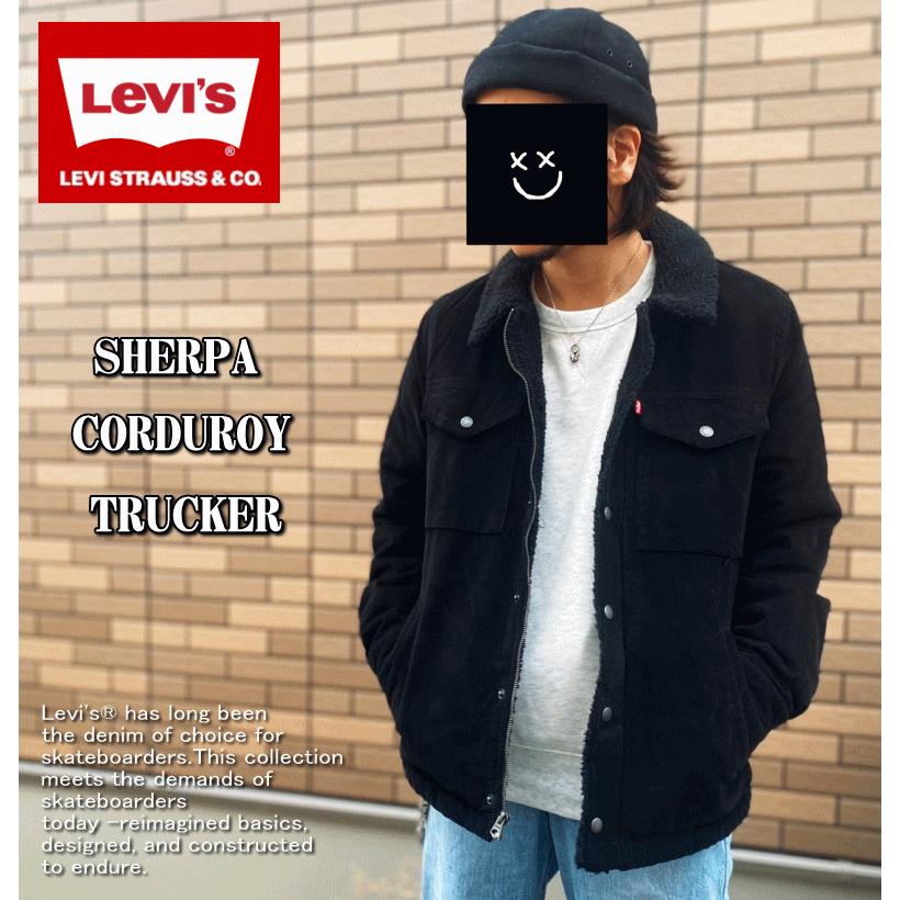 Levi'sコーデュロイ ブラックシェルパジャケット L（JapanサイズLL） Levi's（リーバイス） Levis Levi's アウター コーデュロイ シェルパ