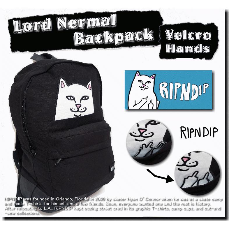【女性にオススメ】 【在庫処分】 RIPNDIP リップンディップ Lord Nermal Velcro Hands Backpack ベルクロハンド バックパック リュック RND1099P ユニセックス｜insizeplus｜02