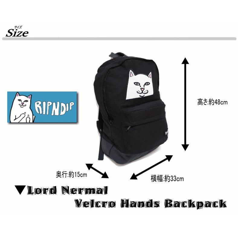【女性にオススメ】 【在庫処分】 RIPNDIP リップンディップ Lord Nermal Velcro Hands Backpack ベルクロハンド バックパック リュック RND1099P ユニセックス｜insizeplus｜21