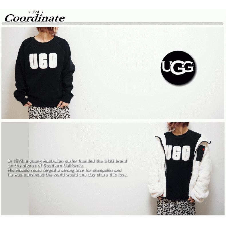 【超上質スウェット生地】 UGG アグ MADELINE FUZZY LOGO CREWNECK SWEAT SHIRT 裏起毛 ロゴ クルーネック  スウェット 1123718 レディースモデル