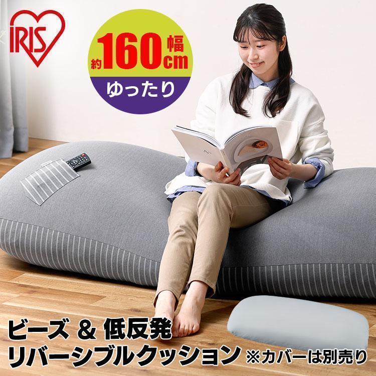 アイリス クッション ビーズクッション リバーシブル RBC-EUR-L グレー