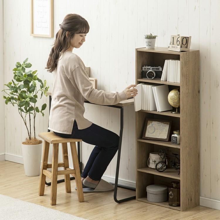 IRIS OHYAMA（アイリスオーヤマ） 本棚 大容量 おしゃれ 薄型 木目調