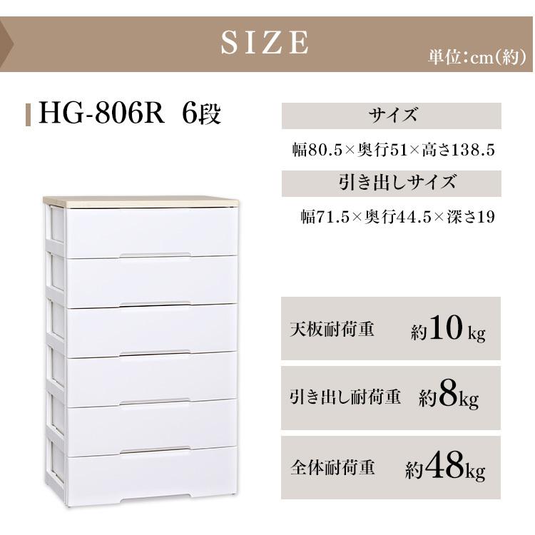チェスト 完成品 おしゃれ 白 北欧 収納ボックス 収納ケース 衣類収納 リビングチェスト 木天板 HG-806 アイリスオーヤマ 一人暮らし 新生活_13