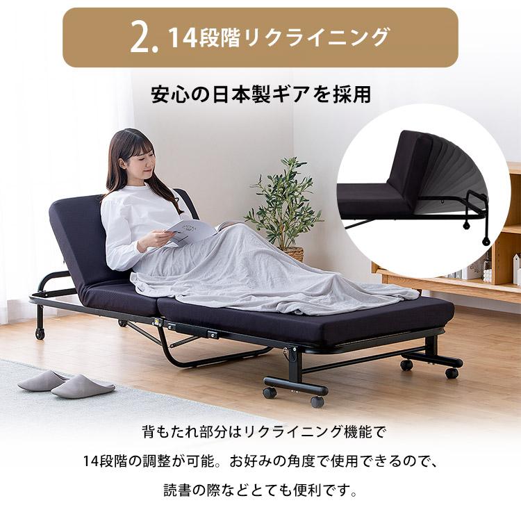 値下げ快適で使いやすい☆電動リクライニング 低反発折りたたみベッド