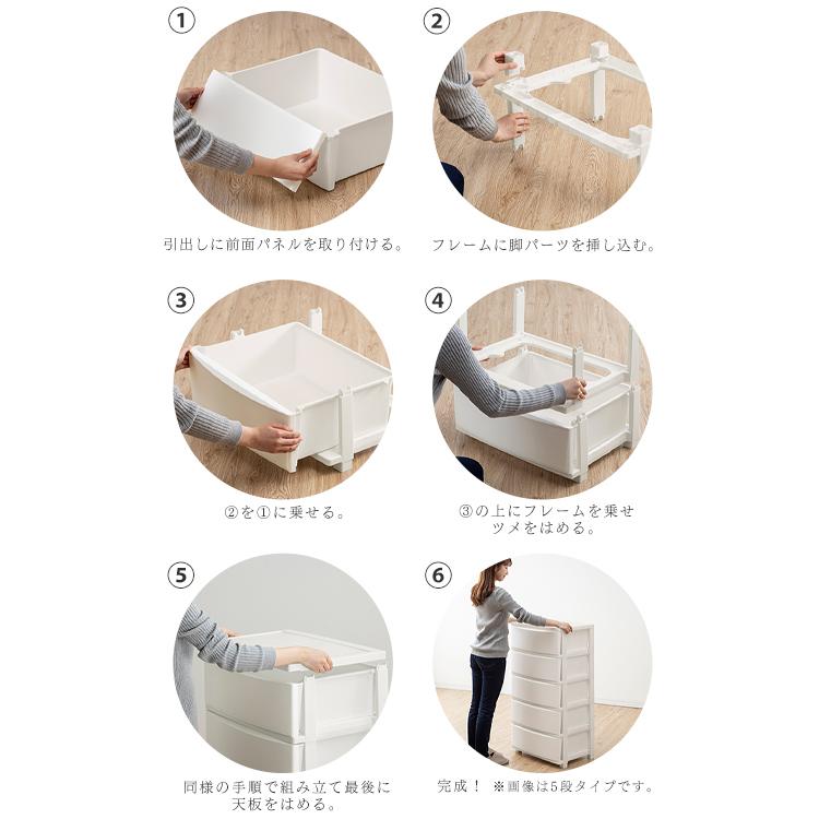 IRIS OHYAMA（アイリスオーヤマ） チェスト おしゃれ 白 2個セット 4段