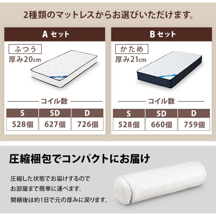 IRIS OHYAMA（アイリスオーヤマ） ベッド ダブル マットレス付き