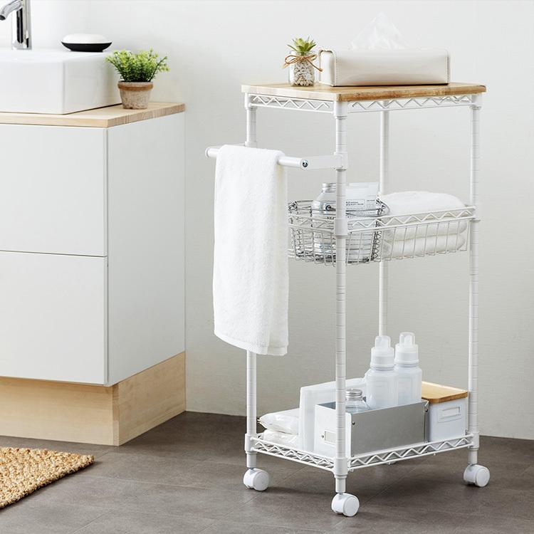メタルラックミニワゴン IRIS スチールラック 幅41cm カラーメタルラック ワゴン CMM-WG4084