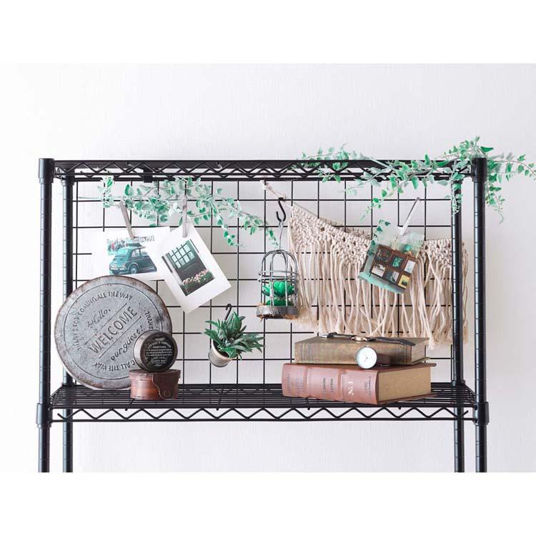 アイリスオーヤマ　メタルラック　ブラック　＋パネル1枚 メタルラック カラー メッシュパネル 幅45cm用 CMM-45M ブラック