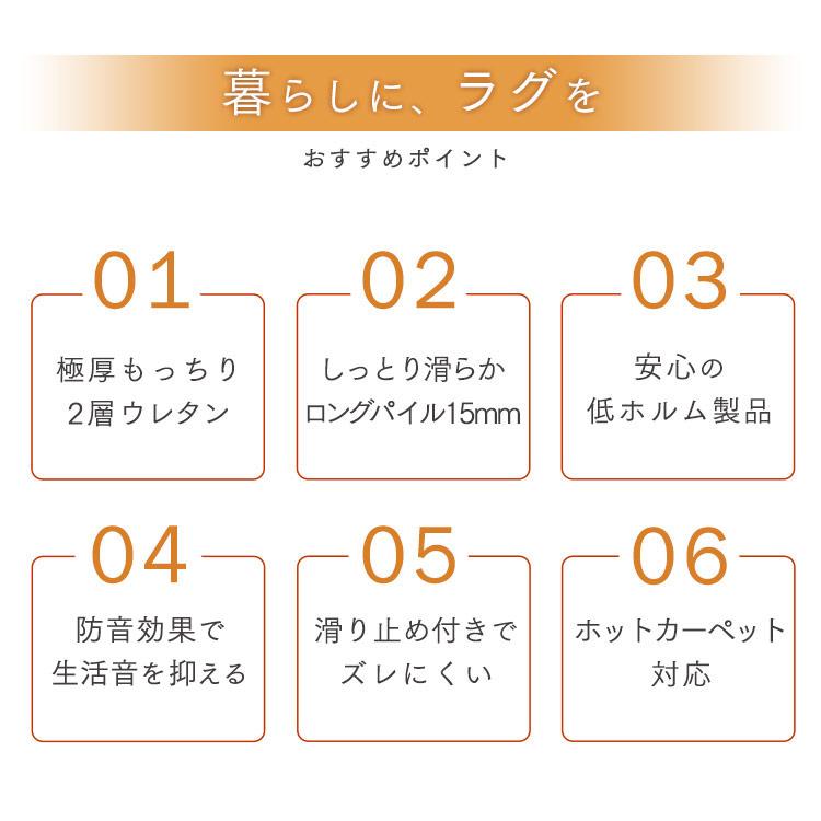 ラグ カーペット ラグマット おしゃれ 北欧 2畳 ホットカーペット対応 低反発 厚手 防音 極厚 185×185 CRTE-1818 アイリスオーヤマ 一人暮らし 新生活 (F)｜inskagu-y｜06