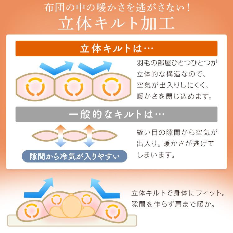 羽毛布団 シングル ロング 掛け布団 冬 暖かい 羽毛ふとん ホワイトダックダウン90％ 日本製 抗菌 敬老の日 プレゼント (F)｜inskagu-y｜20