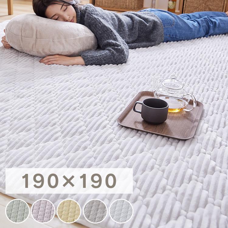 ラグ 2畳 190×190 カーペット ラグマット 厚手 洗える 絨毯 洗えるラグ