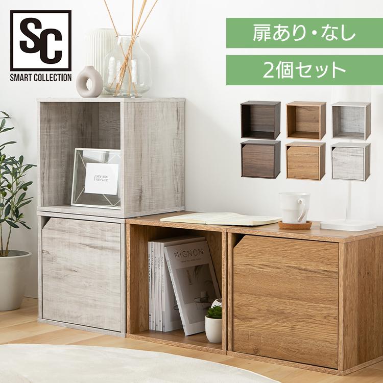 キューブボックス 2個 セット 幅34.9cm 扉付き 扉なし カラーボックス