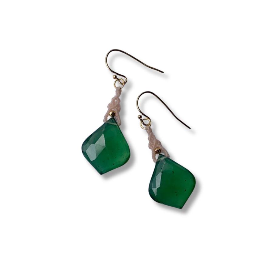 サーペンティン リーフシェイプピアス サーペンティン リーフシェイプピアス 蛇紋石 パワーストーン