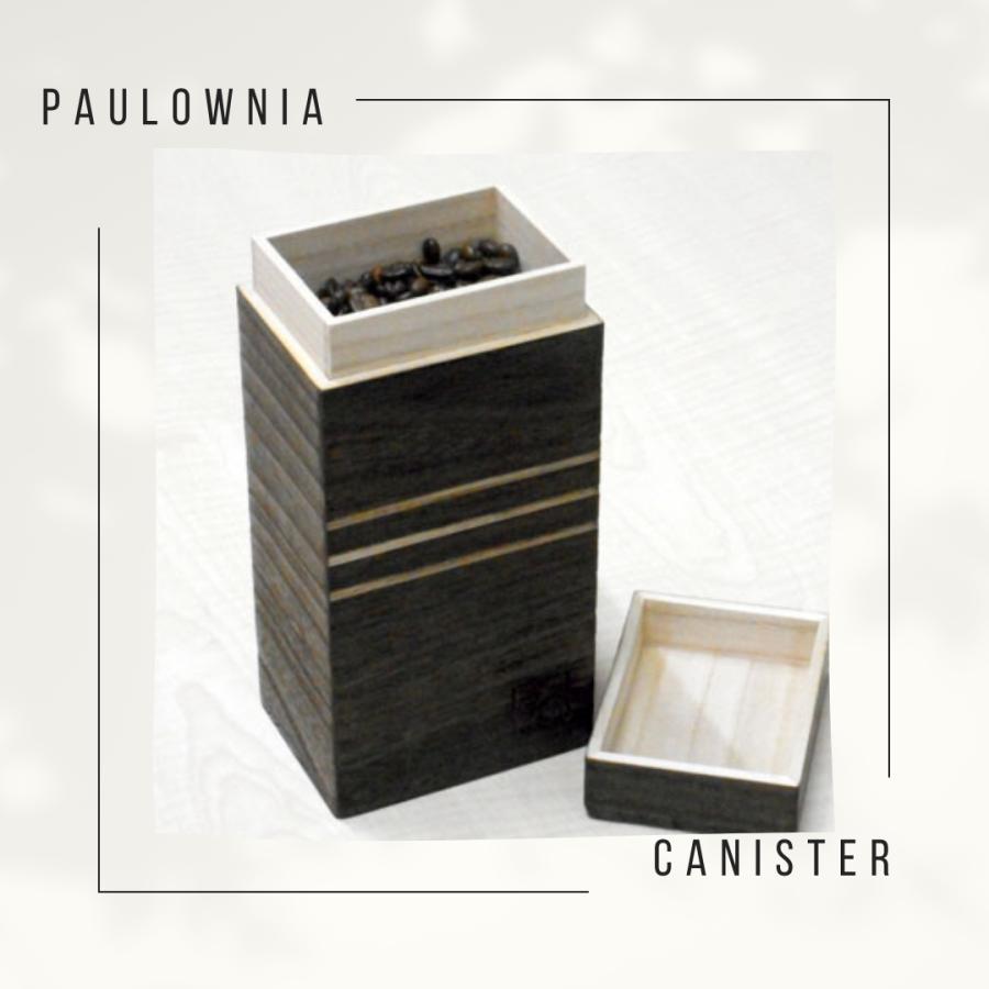 【コーヒー豆専用】津南桐コーヒーキャニスター容量200g コーヒー豆保存容器 容量200g 桐CUBE コーヒーキャニスター 桐製 木製
