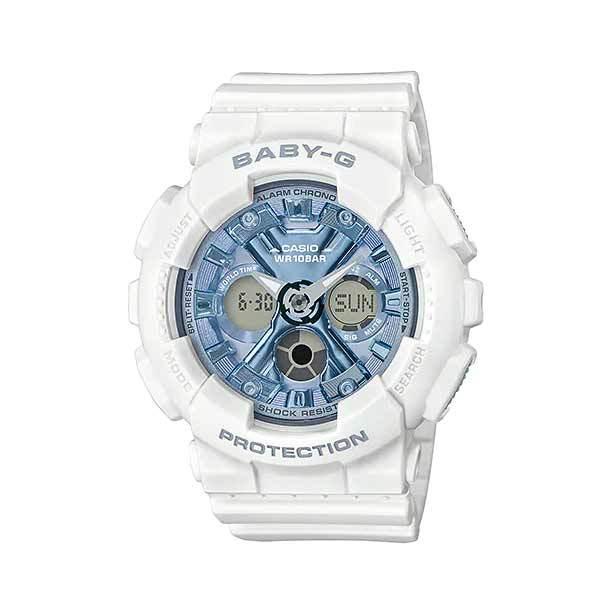 BABY-G ベビーG ベビージー BA-130 シリーズ カシオ CASIO アナデジ 腕時計 ホワイト メタリック ブルー BA-130-7A2 逆輸入海外モデル