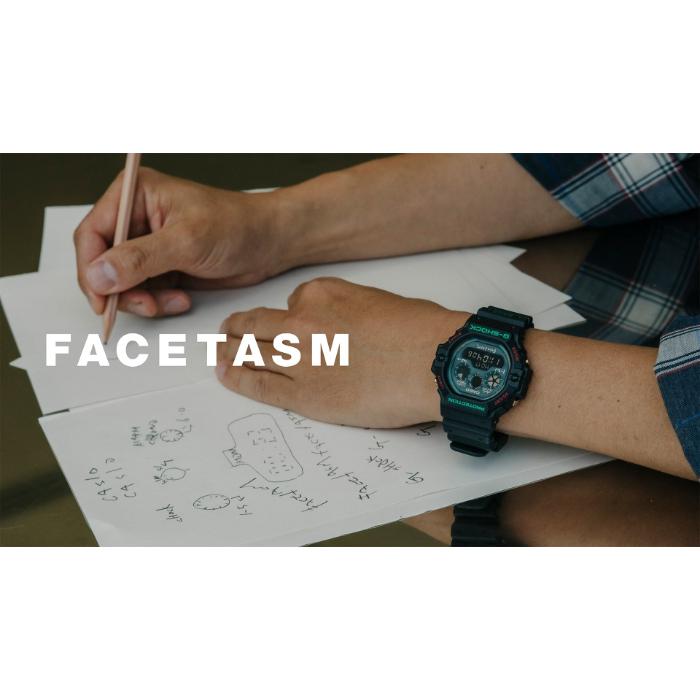 【美品】ジーショック DW-5900FA FACETASMコラボ 限定 Facetasm x G-Shock DW-5900FA-1 with smoke blue face and
