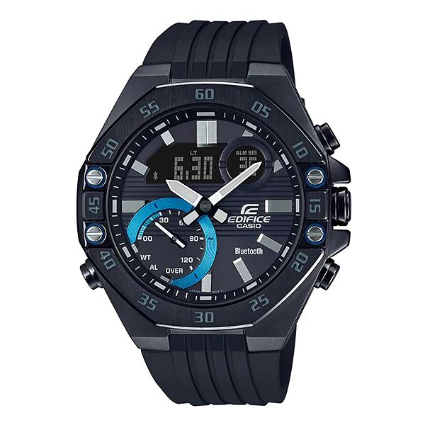 EDIFICE エディフィス オクタゴン スマートフォンリンク カシオ CASIO アナデジ 腕時計 ブラック ブルー ECB-10YPB-1AJF 国内正規モデル
