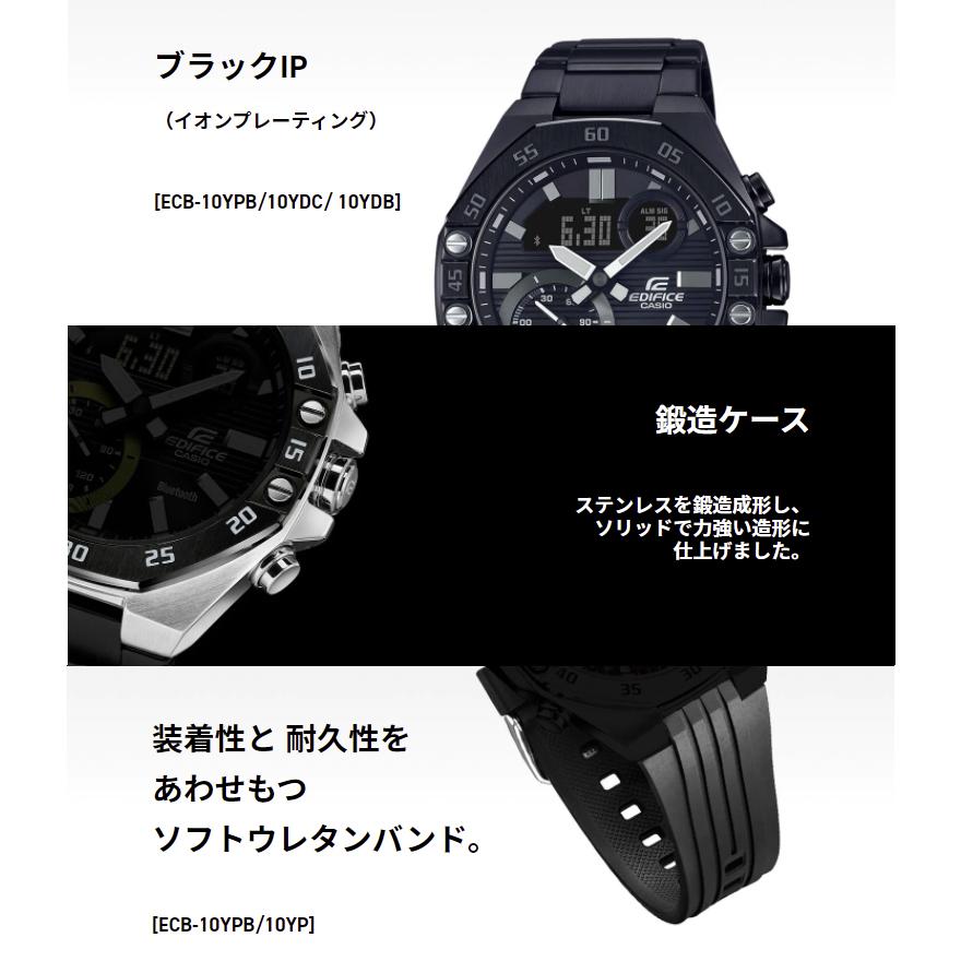 【新版】 EDIFICE エディフィス オクタゴン スマートフォンリンク カシオ CASIO アナデジ 腕時計 ブラック ブルー ECB-10YPB-1AJF 国内正規モデル 【2111659313】(10840円)