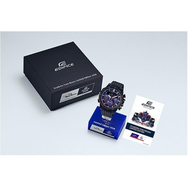 EDIFICE エディフィス スクーデリア・トロ・ロッソ 限定モデル CASIO モバイルリンク機能 ソーラー アナデジ 腕時計 ブラック ブルー レッド ECB-800TR-2A | EDIFICE（CASIO） | 02
