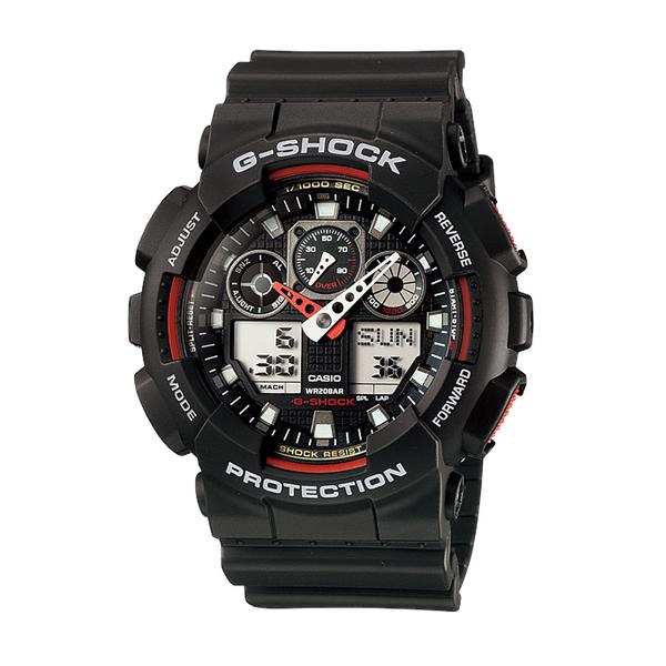 G-SHOCK Gショック ジーショック GA-100 シリーズ カシオ CASIO アナデジ 腕時計 ブラック レッド GA-100-1A4 逆輸入海外モデル｜inst