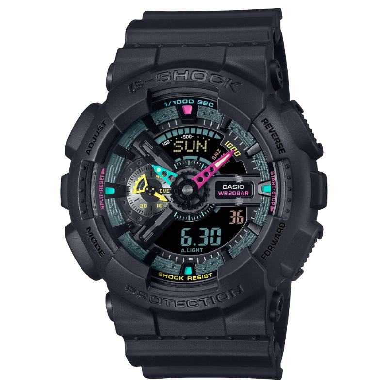 G-SHOCK GA-110 ブラック/マルチカラー 110 Series G-SHOCK Gショック マルチ フルオレセント カラー カシオ
