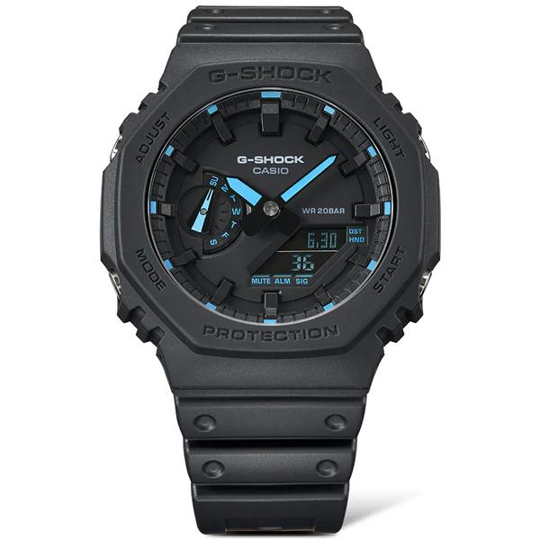 カシオーク G-SHOCK Gショック 限定 NEON ACCENTシリーズ カシオ CASIO アナデジ 腕時計 ブラック ブルー GA-2100-1A2 逆輸入海外モデル｜inst｜02