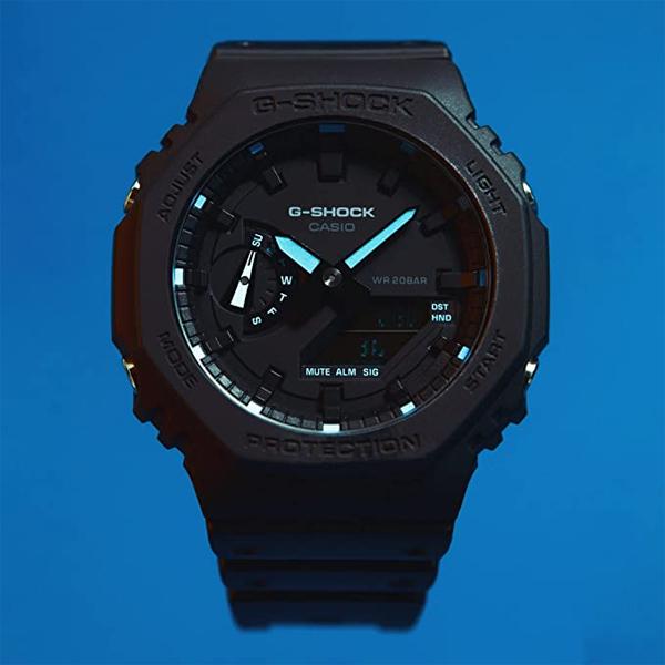 カシオーク G-SHOCK Gショック 限定 NEON ACCENTシリーズ カシオ CASIO アナデジ 腕時計 ブラック ブルー GA-2100-1A2 逆輸入海外モデル｜inst｜05