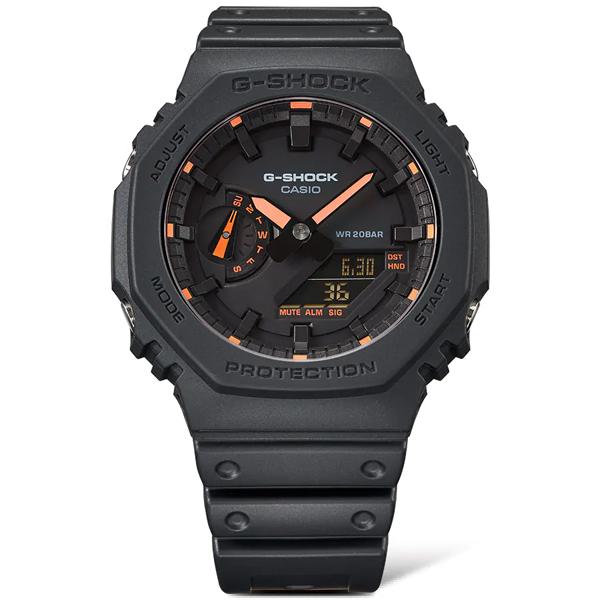 ［予約商品5/1日前後入荷予定］カシオーク G-SHOCK Gショック 限定 NEON ACCENTシリーズ カシオ CASIO アナデジ 腕時計 ブラック オレンジ GA-2100-1A4｜inst｜02