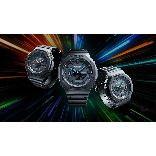 ［予約商品5/1日前後入荷予定］カシオーク G-SHOCK Gショック 限定 NEON ACCENTシリーズ カシオ CASIO アナデジ 腕時計 ブラック オレンジ GA-2100-1A4｜inst｜06