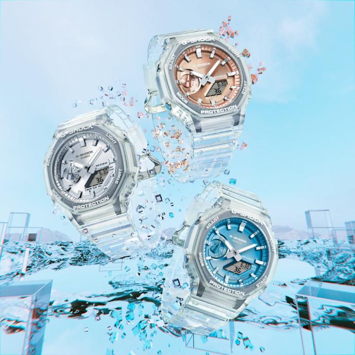 G-SHOCK Gショック ジーショック 2100 カシオ CASIO アナデジ 腕時計 クリア スカイブルー スケルトン GA-2100BM-7A2の画像