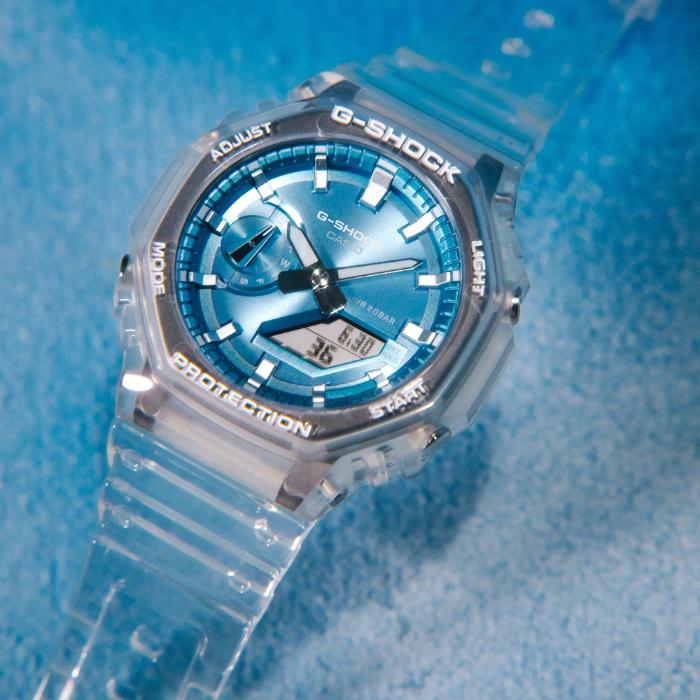 G-SHOCK Gショック ジーショック 2100 カシオ CASIO アナデジ 腕時計 クリア スカイブルー スケルトン GA-2100BM-7A2の画像