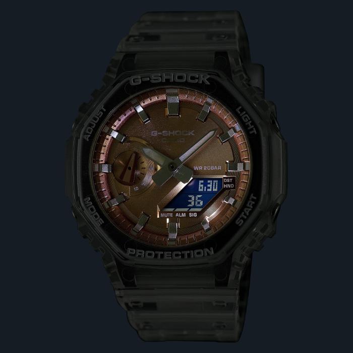 G-SHOCK GA-2100 ローズゴールド/ブラック G-SHOCK CasiOak Black-RoseGold with black and white watch