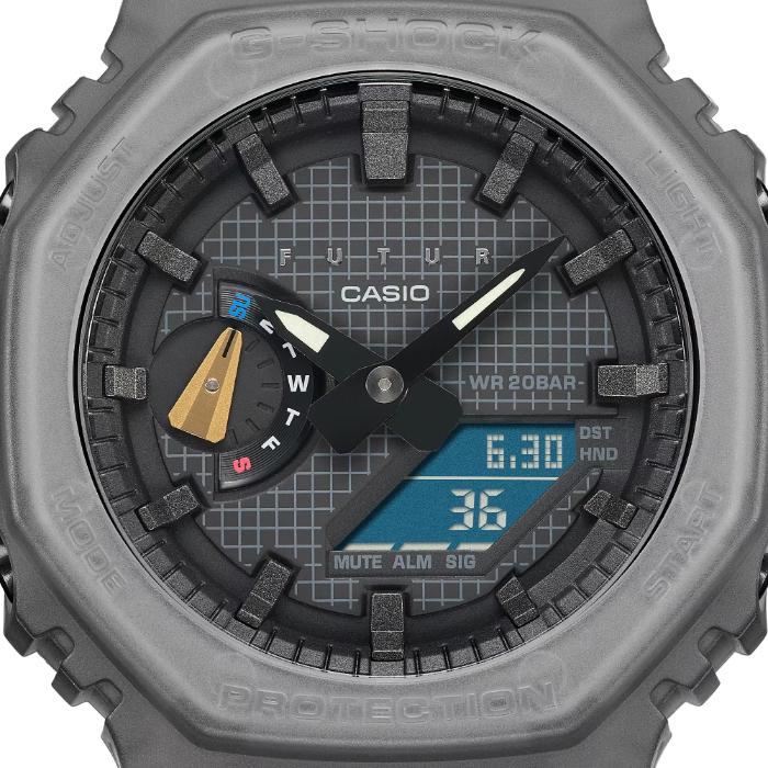 G-SHOCK Gショック FUTUR コラボ 限定 カシオ CASIO アナデジ 腕時計 グレー スケルトン 限定 GA-2100FT-8A 逆輸入海外モデル｜inst｜04