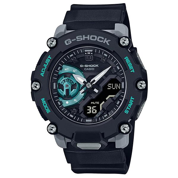 G-SHOCK Gショック ジーショック GA-2200 シリーズ カシオ CASIO アナデジ 腕時計 ブラック メタリックグリーン GA-2200M-1AJF 国内正規モデル｜inst