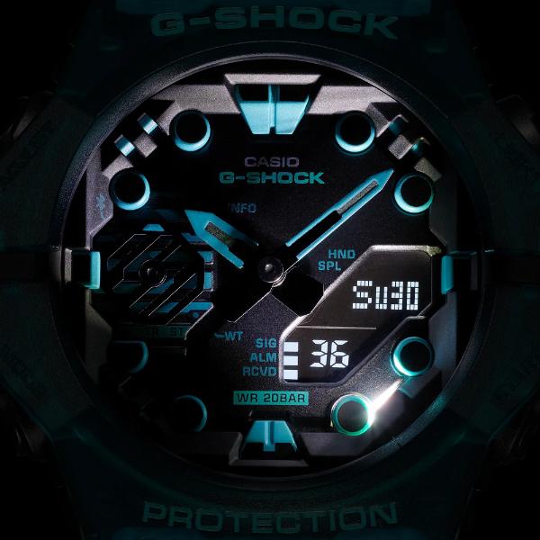 G-SHOCK Gショック 限定カラー スマートフォンリンク カシオ CASIO アナデジ 腕時計 ブラック ブルーグリーン スケルトン GA-B001G-2A 逆輸入海外モデル｜inst｜09