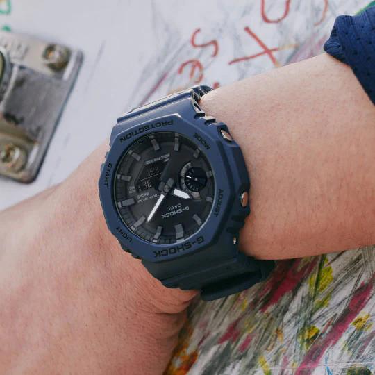 カシオーク 限定 ソーラー G-SHOCK Gショック スマートフォンリンク カシオ CASIO アナデジ 腕時計 ブルー ネイビー GA-B2100-2A 逆輸入海外モデル｜inst｜08