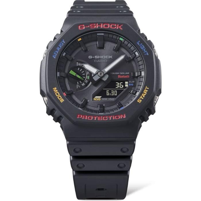 Gショック マルチカラー アクセンツ スマートフォンリンク カシオ CASIO ソーラー アナデジ 腕時計 ブラック GA-B2100FC-1A 逆輸入海外モデルの画像