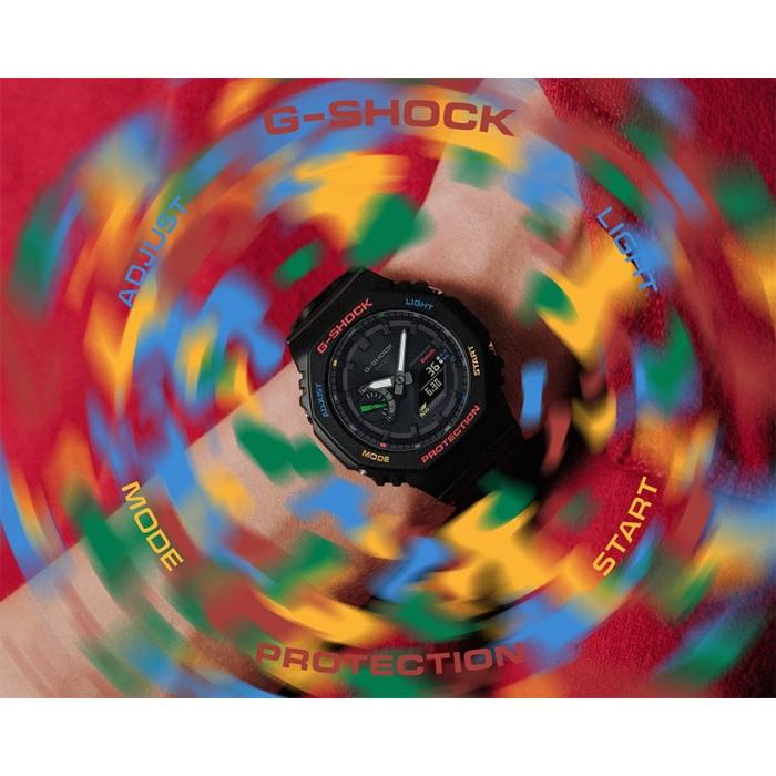 Gショック マルチカラー アクセンツ スマートフォンリンク カシオ CASIO ソーラー アナデジ 腕時計 ブラック GA-B2100FC-1A 逆輸入海外モデルの画像