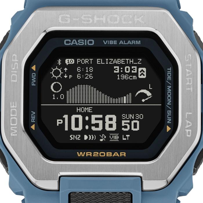 G-SHOCK Gショック G-LIDE Gライド サーフィン スマートフォンリンク カシオ CASIO デジタル 腕時計 ブルー シルバー GBX-100-2A 逆輸入海外モデルの画像