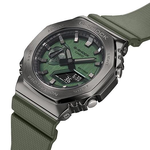 カシオーク 限定モデル G-SHOCK Gショック 2100 MetalCovered カシオ CASIO アナデジ 腕時計 カーキ 八角形 GM-2100B-3AJF 国内正規モデル｜inst｜05