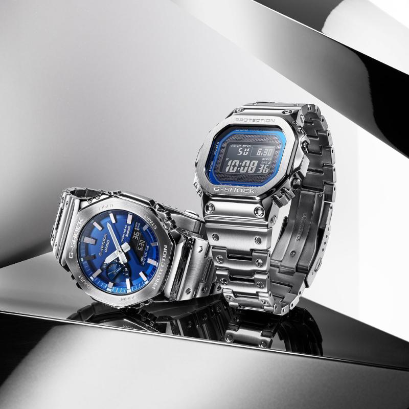 G-SHOCK Gショック フルメタルシリーズ スマートフォンリンク カシオ CASIO ソーラー アナデジ 腕時計 シルバー GM-B2100AD-2A 逆輸入海外モデルの画像
