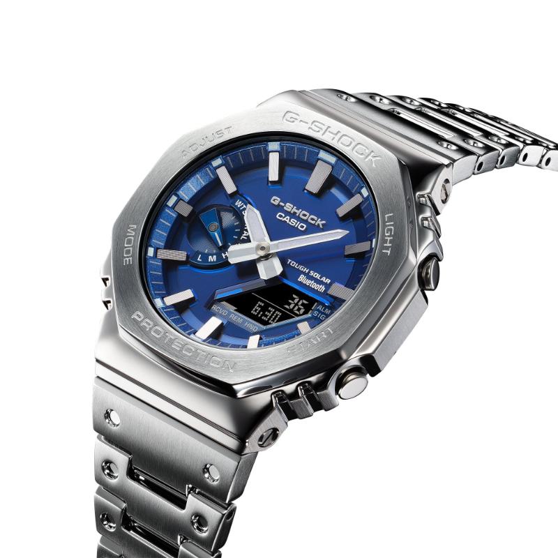 G-SHOCK Gショック フルメタルシリーズ スマートフォンリンク カシオ CASIO ソーラー アナデジ 腕時計 シルバー GM-B2100AD-2A 逆輸入海外モデルの画像