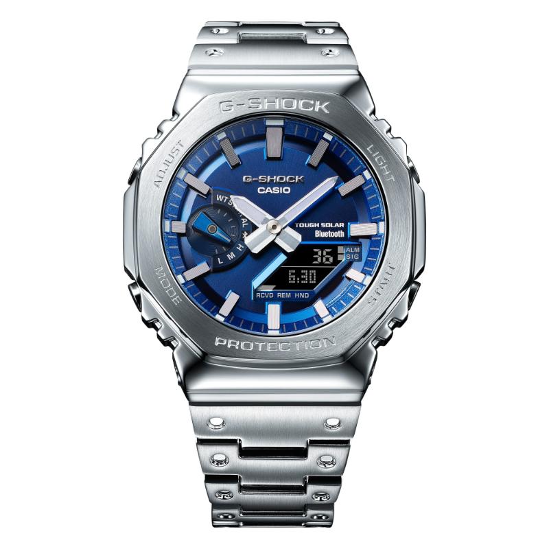 G-SHOCK Gショック フルメタルシリーズ スマートフォンリンク カシオ CASIO ソーラー アナデジ 腕時計 シルバー GM-B2100AD-2A 逆輸入海外モデルの画像