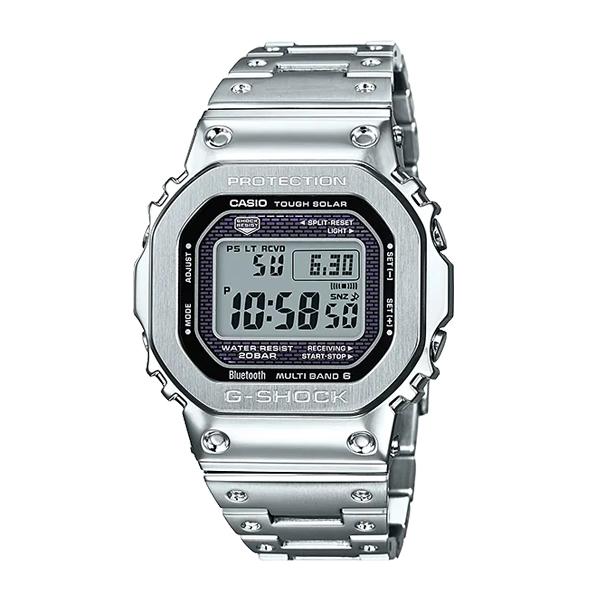 G-SHOCK Gショック 限定 カシオ CASIO スマートフォンリンク 電波 ソーラー デジタル 腕時計 シルバー フルメタル GMW-B5000D-1JF 国内正規モデル｜inst