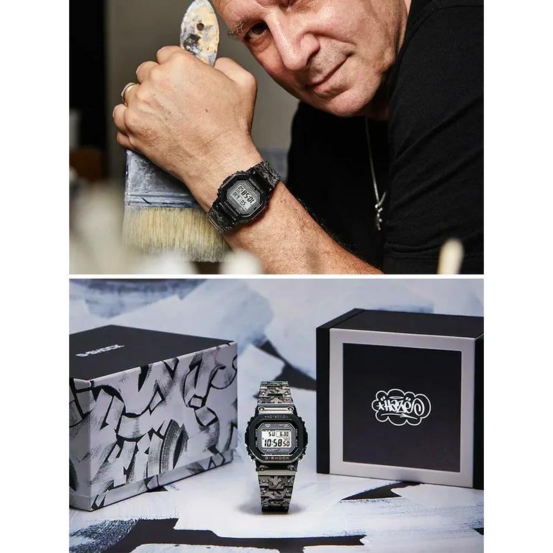 G-SHOCK Gショック ERIC HAZE エリック・ヘイズ40周年限定モデル CASIO 電波 ソーラー 腕時計 ドットグラフィック フルメタル  GMW-B5000EH-1 逆輸入海外モデル