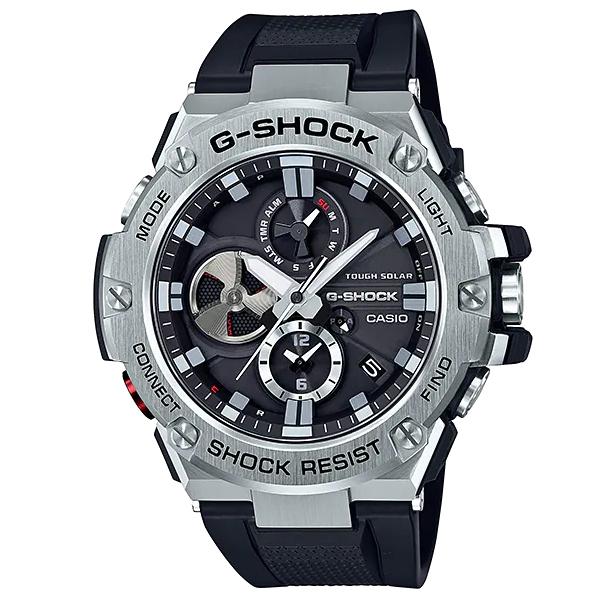 G-SHOCK Gショック G-STEEL Gスチール スマートフォンリンク カシオ CASIO ソーラー アナログ 腕時計 ブラック シルバー GST-B100-1AJF 国内正規モデル｜inst