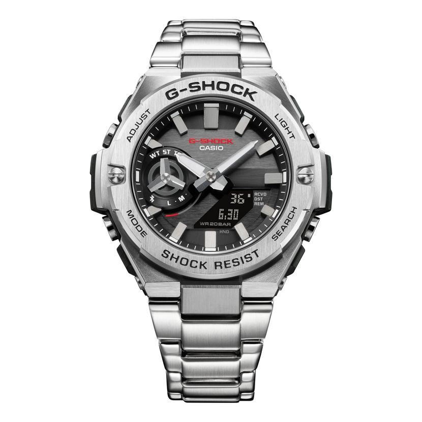 G-SHOCK Gショック Gスチール スマートフォンリンク カシオ CASIO ソーラー アナデジ 腕時計 シルバー ブラック GST-B500D-1A 逆輸入海外モデルの画像