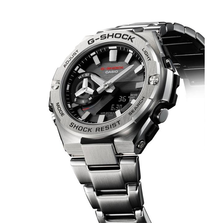 G-SHOCK Gショック Gスチール スマートフォンリンク カシオ CASIO ソーラー アナデジ 腕時計 シルバー ブラック GST-B500D-1A 逆輸入海外モデルの画像