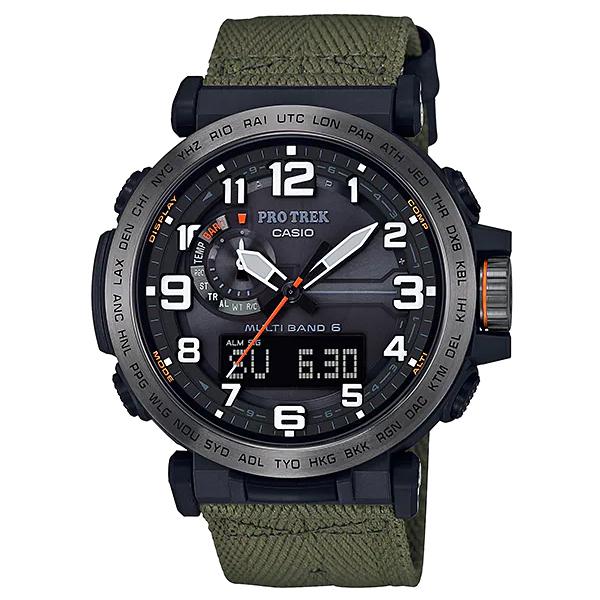 PRO TERK プロトレック PRW-6600 カシオ CASIO 電波 ソーラー アナデジ 腕時計 カーキ グレー クロスバンド PRW-6600YB-3 逆輸入海外モデル